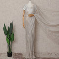 Slate Grey French Chantilly Lace Saree