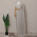 Slate Grey French Chantilly Lace Saree