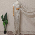 Champagne Beige French Chantilly Lace Saree