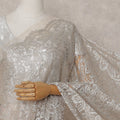 Champagne Beige French Chantilly Lace Saree