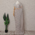 Pewter Grey French Metallic Lace Saree Fabric
