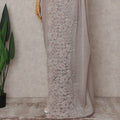 Pewter Grey French Metallic Lace Saree Fabric