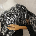 Black French 2-tone Chantilly Lace Saree