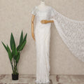 Ivory White French 2-tone Chantilly Lace Saree