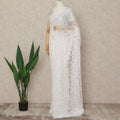 Ivory White French 2-tone Chantilly Lace Saree