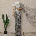 Silver French 2-tone Chantilly Lace Saree