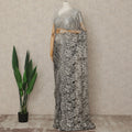 Silver French 2-tone Chantilly Lace Saree