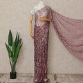 Pink French 2-tone Chantilly Lace Saree