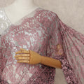 Pink French 2-tone Chantilly Lace Saree