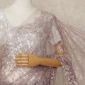Pink French 2-tone Chantilly Lace Saree