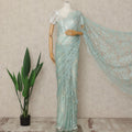 Green French 2-tone Chantilly Lace Saree