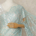 Green French 2-tone Chantilly Lace Saree