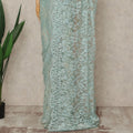 Green French 2-tone Chantilly Lace Saree