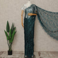 Green French 2-tone Chantilly Lace Saree