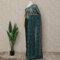 Green French 2-tone Chantilly Lace Saree