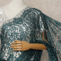 Green French 2-tone Chantilly Lace Saree
