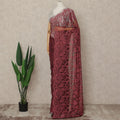 Red French 2-tone Chantilly Lace Saree