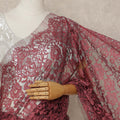 Red French 2-tone Chantilly Lace Saree