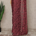 Red French 2-tone Chantilly Lace Saree