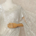 Ivory White French Metallic Chantilly Lace Saree