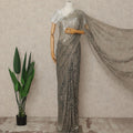 Silver French Metallic Chantilly Lace Saree
