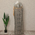 Silver French Metallic Chantilly Lace Saree