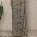 Silver French Metallic Chantilly Lace Saree