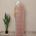 Pink French Metallic Chantilly Lace Saree