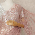 Pink French Metallic Chantilly Lace Saree