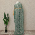 Green French Metallic Chantilly Lace Saree
