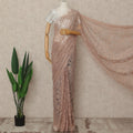 Pink French Metallic Chantilly Lace Saree