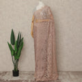 Pink French Metallic Chantilly Lace Saree