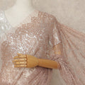 Pink French Metallic Chantilly Lace Saree