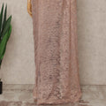Pink French Metallic Chantilly Lace Saree
