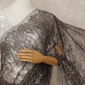 Brown French Metallic Chantilly Lace Saree