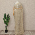 Beige French Metallic Chantilly Lace Saree