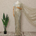 Silver French Metallic Chantilly Lace Saree