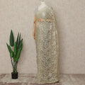 Silver French Metallic Chantilly Lace Saree