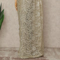 Silver French Metallic Chantilly Lace Saree