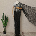 Black French Multitone Chantilly Lace Saree
