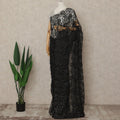 Black French Multitone Chantilly Lace Saree