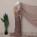 Brown French Chantilly Lace Saree | Regal