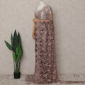 Brown French Chantilly Lace Saree | Regal