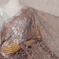 Brown French Chantilly Lace Saree | Regal