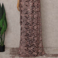 Brown French Chantilly Lace Saree | Regal