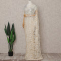 Ivory Cream Chantilly Lace Saree - D31640