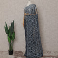 Slate Grey French Chantilly Lace Saree