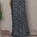Slate Grey French Chantilly Lace Saree