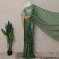 Green French Chantilly Lace Saree | Regal