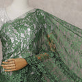 Green French Chantilly Lace Saree | Regal